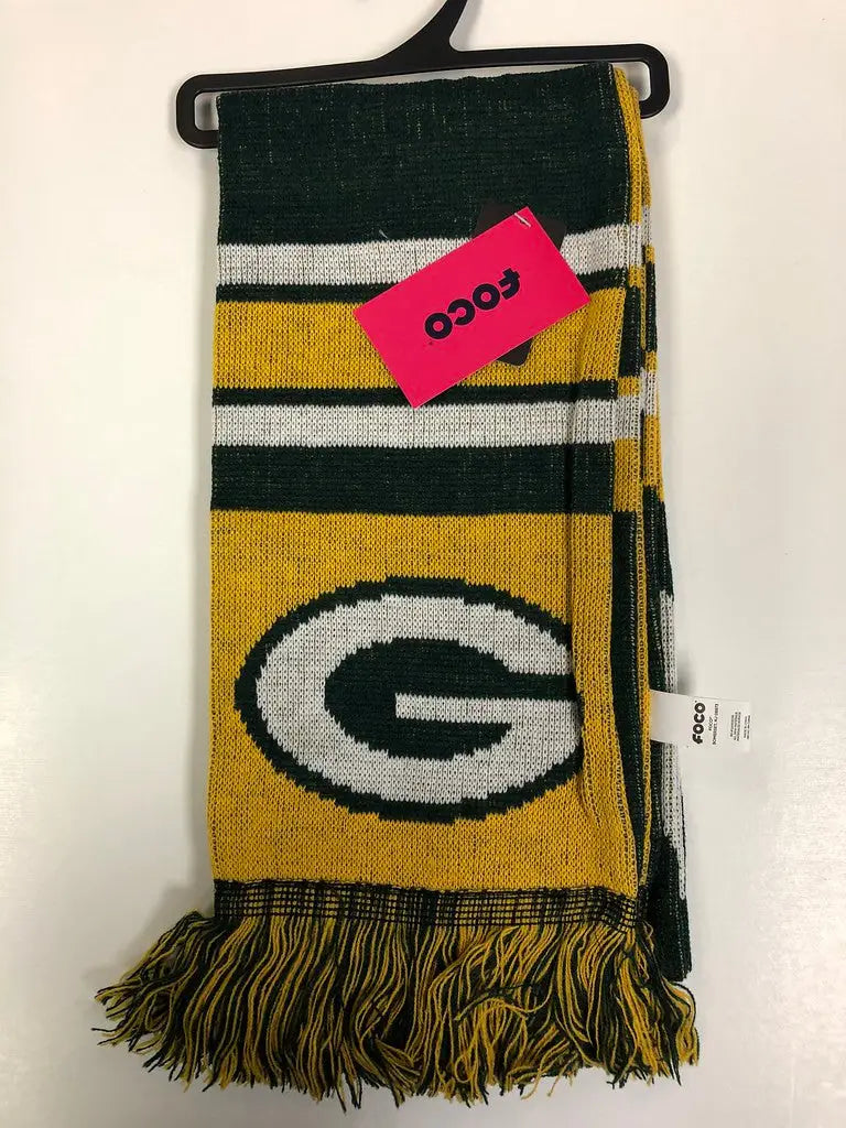 Green Bay Packers colorblock big logo scarf with team logo and stripes design