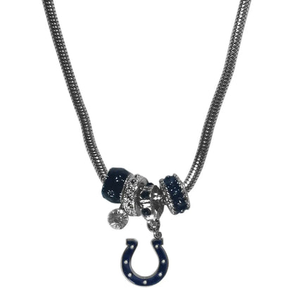 Silver bead necklace with horseshoe charm and decorative beads from NFL Team Collection