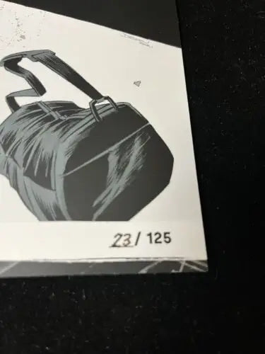Monochrome duffel bag print for OLD DOG #0 Promo Ashcan Image signed by Declan Shalvey auto