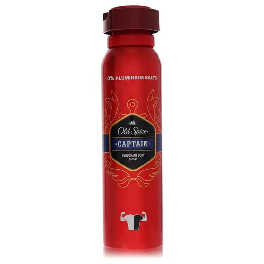 Red Old Spice Captain deodorant spray can with maroon cap for spice captain freshness