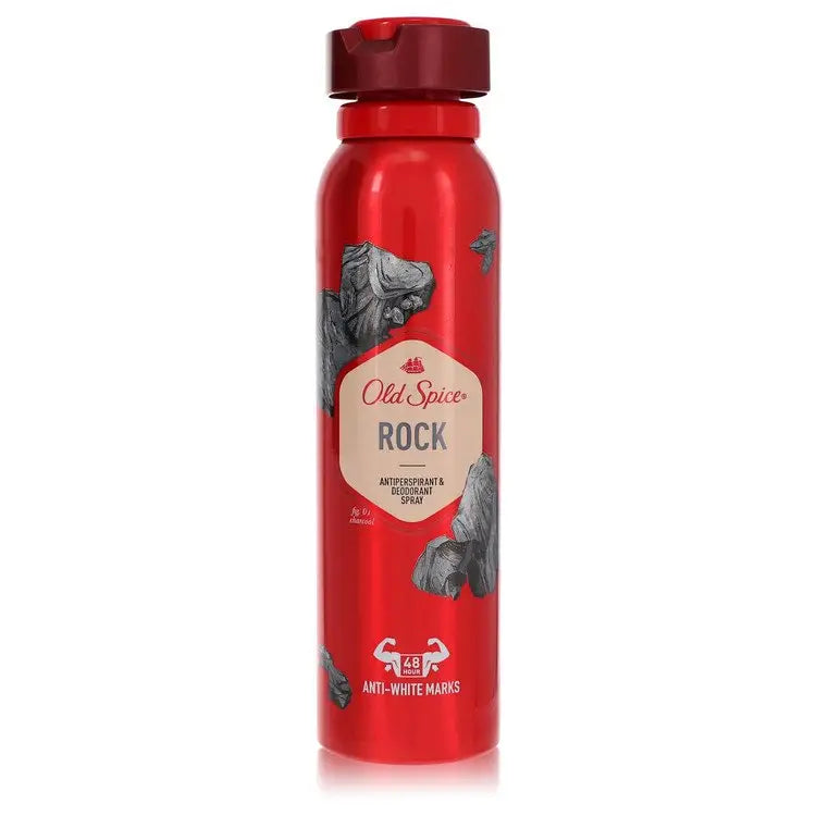 Red Old Spice Rock deodorant spray for men in a 5 oz bottle, spice rock deodorant