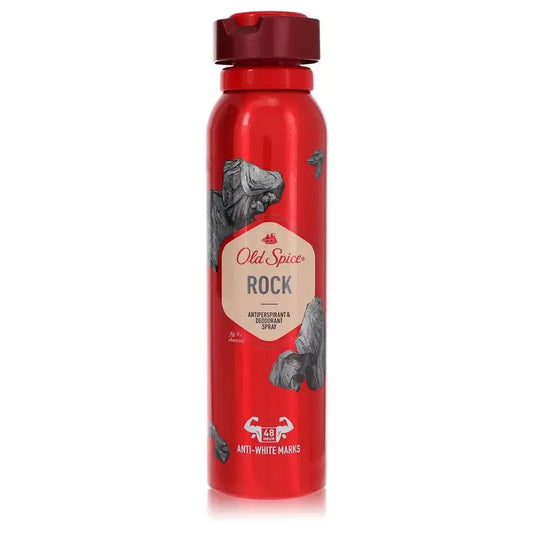 Red Old Spice Rock deodorant spray for men in a 5 oz bottle, spice rock deodorant