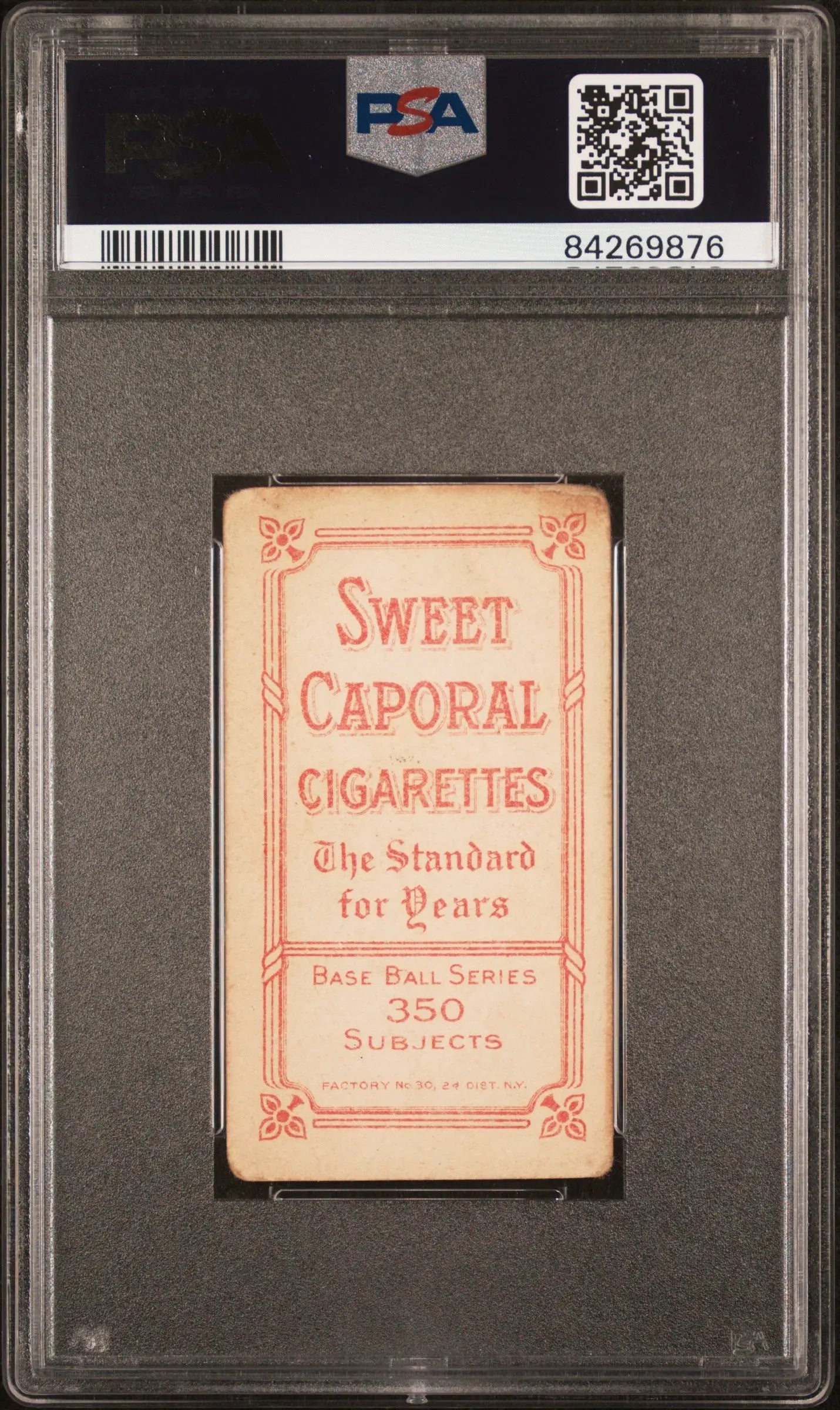Ollie Pickering 1909-11 T206 Sweet Caporal 350/30 in PSA 2 protective case