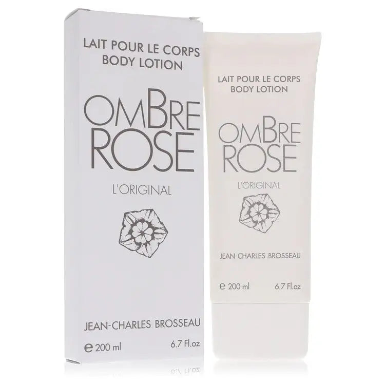 Ombre Rose Body Lotion in white tube and box by Brosseau for smooth skin