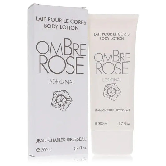 Ombre Rose Body Lotion in white tube and box by Brosseau for smooth skin