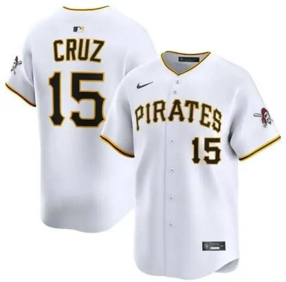 White baseball jersey featuring Pittsburgh Pirates and Nike branding