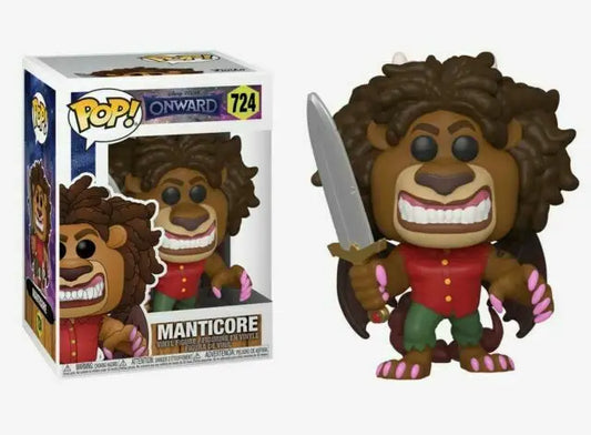 Onward Manticore Funko Pop vinyl figure holding a sword and wearing a red shirt