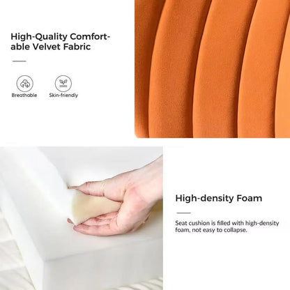 Orange Velvet Upholstered Wingback Accent Side Chair with Gold Metal Legs - Living Room > Accent Chairs