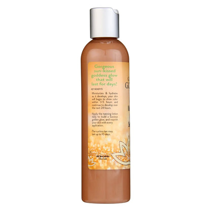 Organic Self Tanning Lotion with flip-top cap featuring a chemical-free formula for a goddess glow
