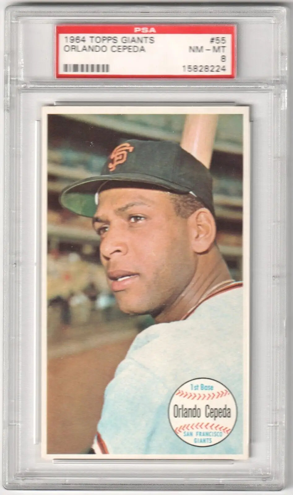 Graded Orlando Cepeda baseball card from Topps Giants showcased by Columbia Hobby