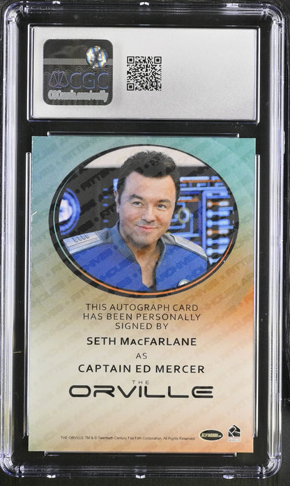 Autograph card of Seth MacFarlane as Captain Ed Mercer from The Orville series