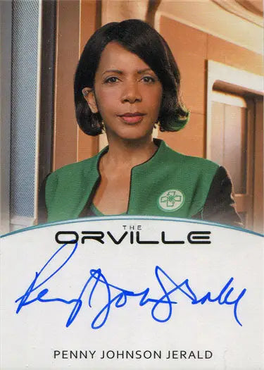Signed autograph card of Penny Johnson Jerald as Dr. Claire Finn from The Orville