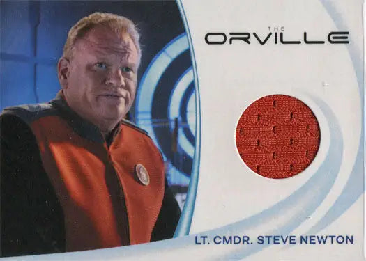 Larry Joe Campbell as Steve Newton costume card from The Orville with fabric swatch