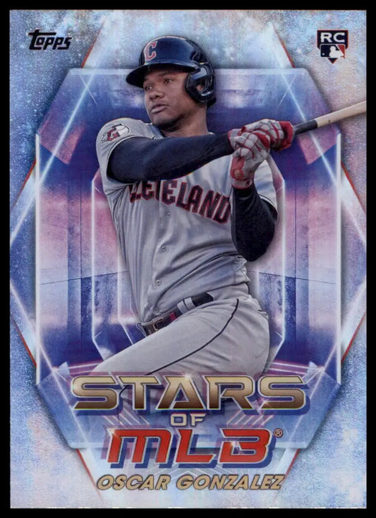 Oscar Gonzalez 2023 Topps Stars of MLB baseball card featuring Cleveland Guardians player