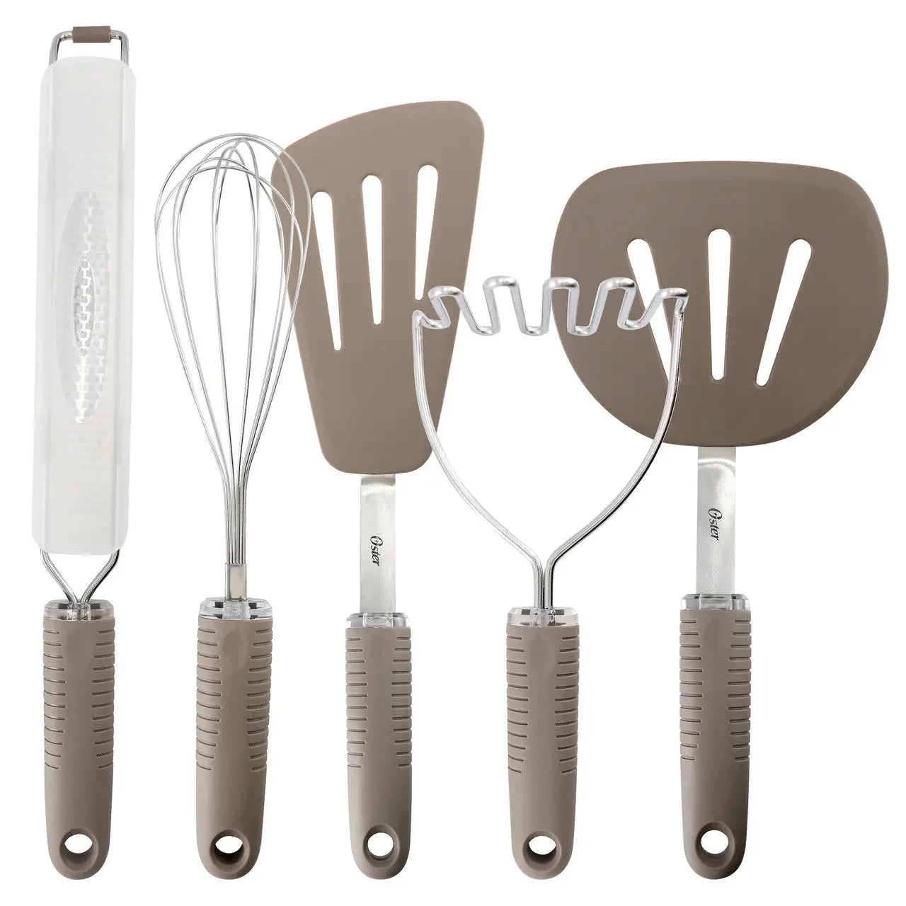 Oster Newcrest 5 Piece Prep and Cook Kitchen Tool Set in Taupe - Kitchen Tools