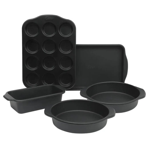 Oster Teston Platinum Collection 5 Piece Nonstick Carbon Steel Bakeware Set in Matte Black - Bakeware