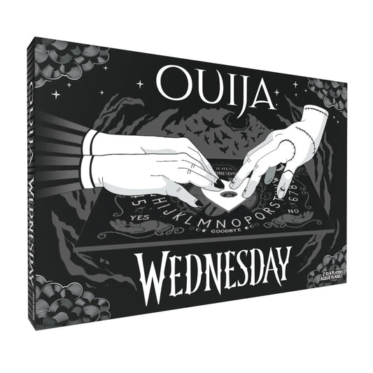 Promotional artwork of Ouija board with Wednesday branding for OUIJA Wednesday trading cards