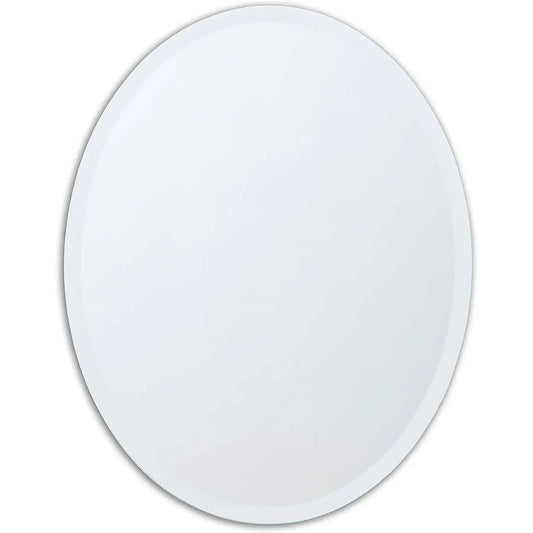 Oval Frameless 36-inch Beveled Bathroom Bedroom Living Room Vanity Wall Mirror - Mirrors