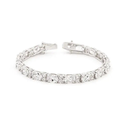 Oversized Oval Cubic Zirconia Tennis Bracelet - Bracelets
