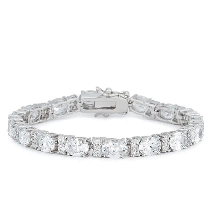 Oversized Oval Cubic Zirconia Tennis Bracelet - Bracelets