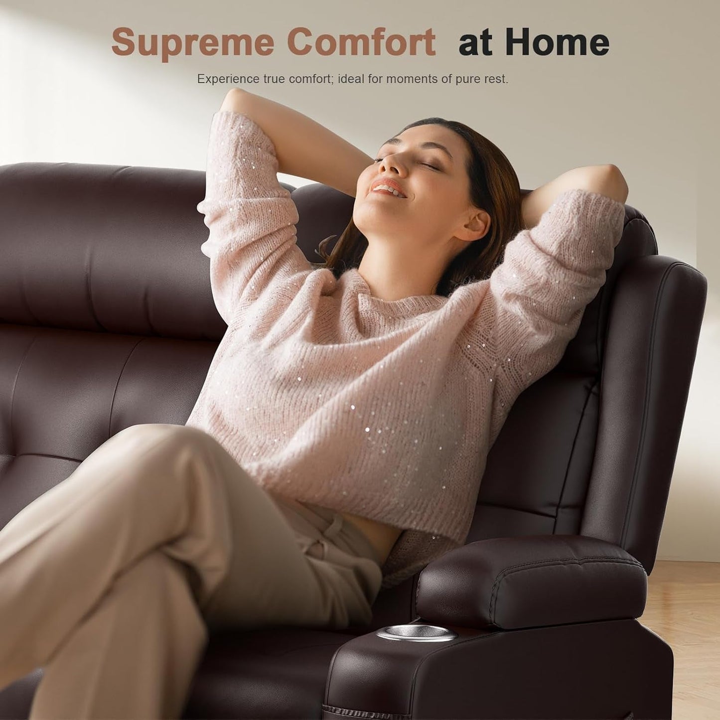 Oversized Recliner Loveseat with Cup Holders and Storage-3