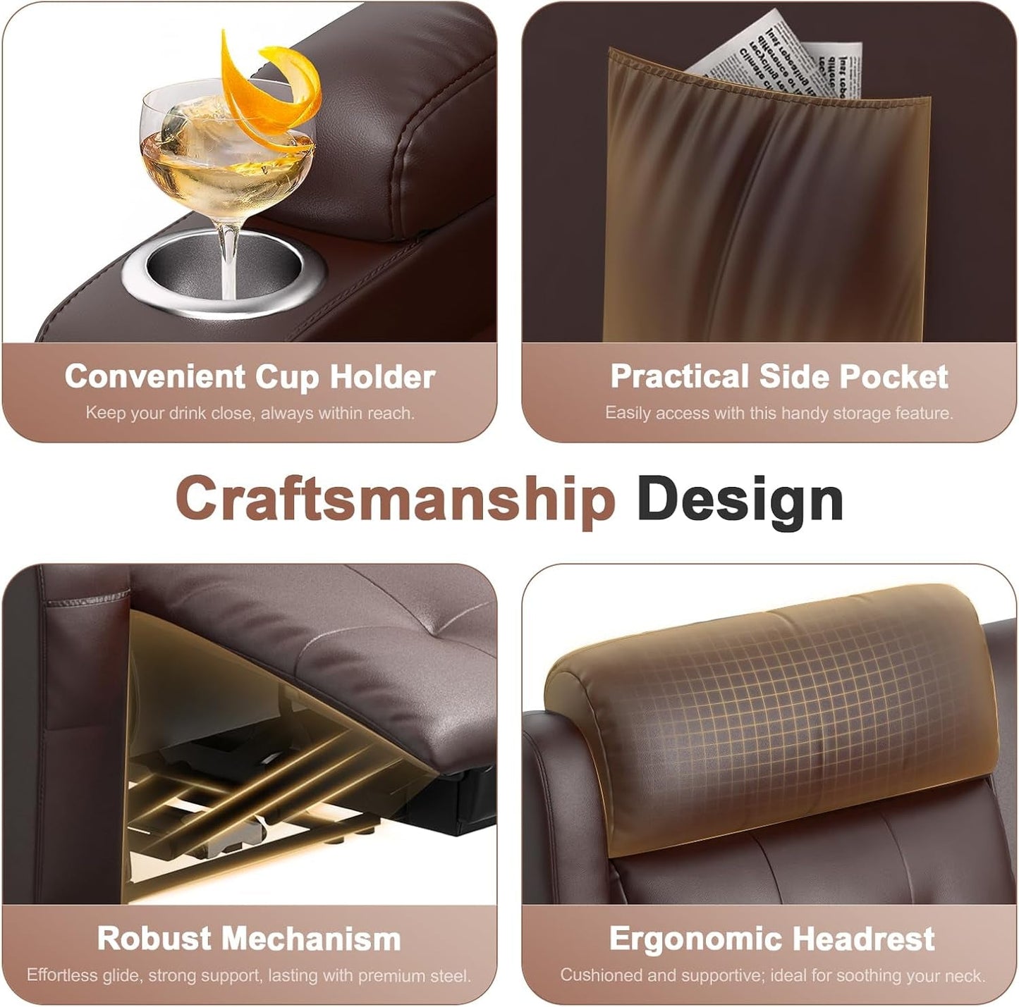 Oversized Recliner Loveseat with Cup Holders and Storage-4