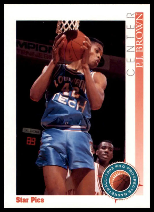 Basketball trading card P.J. Brown 1992 Star Pics Louisiana Tech Bulldogs collectible