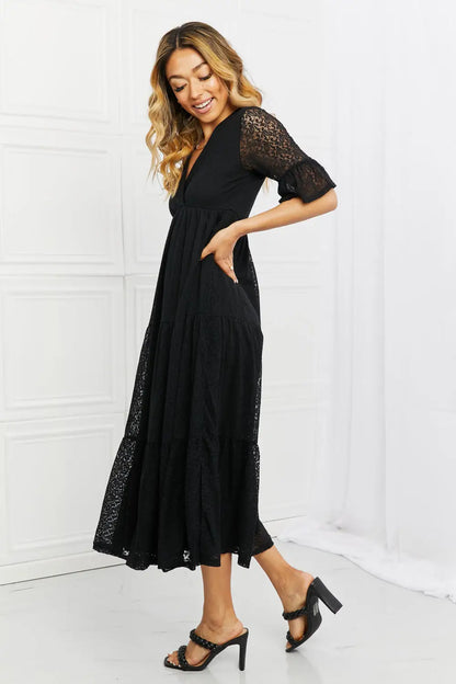 P & Rose Lovely Lace Black Tiered Day Dress USA ?? SM & MED Remaining - Day Dress