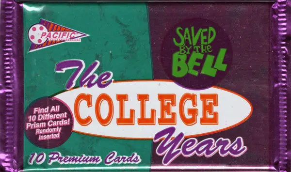 Unopened Pacific Saved By The Bell The College Years trading cards pack with logo