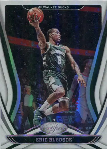 Milwaukee Bucks player mid-jump with ball on Panini Certified Basketball base card