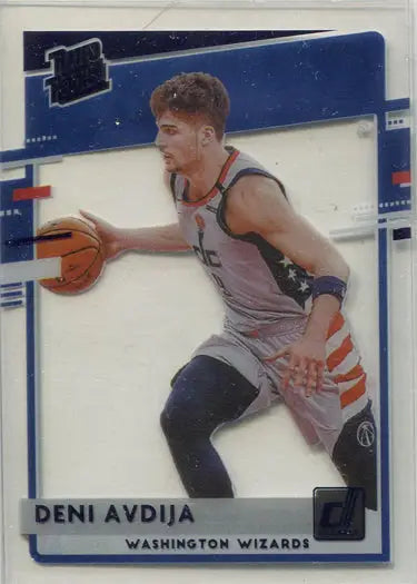 Basketball trading card of D. Avdija, Washington Wizards rated rookie from Panini Clearly Donruss