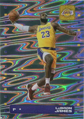 LeBron James basketball card with holo foil sticker from Panini Direct 2019-20