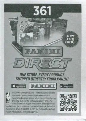 Panini Direct advertisement featuring LeBron James holo foil sticker from 2019-20 Basketball