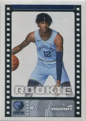 Memphis Grizzlies Ja Morant sticker card in light blue uniform, 2019-20 trading card