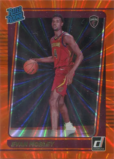 Basketball player in red uniform on Panini Donruss Orange Laser Parallel Card 225