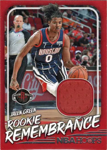 Jalen Green Rookie Remembrance Jersey Card from Panini Hoops Basketball 2022-23