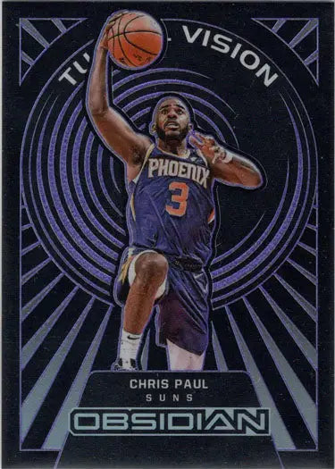 Basketball insert card featuring Chris Paul in purple Phoenix Suns jersey number 3