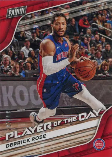 Basketball player in blue Detroit Pistons uniform dribbling ball for Tango Parallel Card