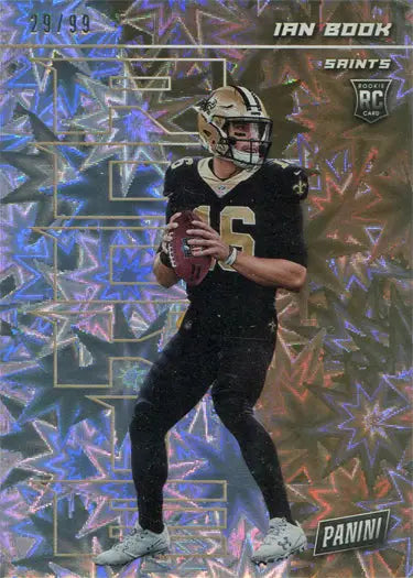 Football player in a black uniform in a throwing stance for Kaboom Parallel trading card