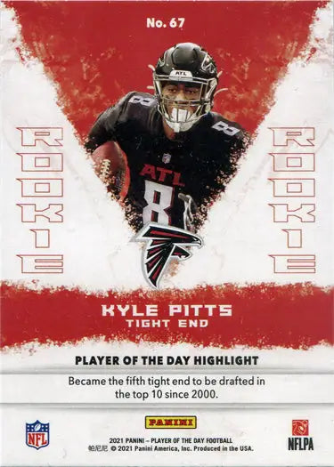 Football trading card of Atlanta Falcons player in black jersey number 8 Silver Parallel