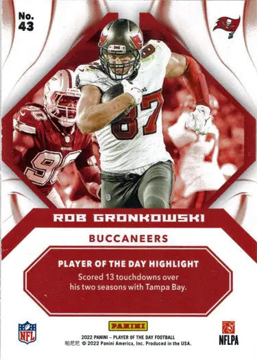Football trading card of Rob Gronkowski in action, Panini Foil Parallel Card, Buccaneers