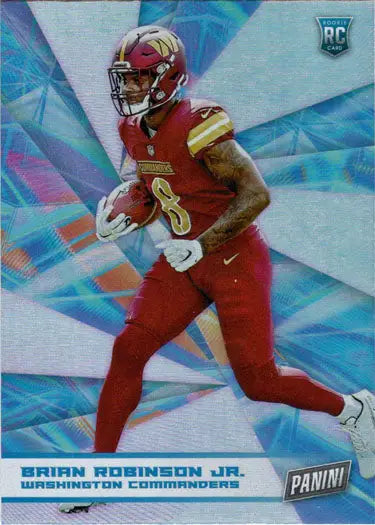 Football player in red uniform running with ball on Panini Foil Parallel Card 80