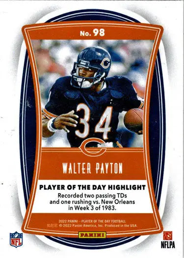 Chicago Bears Football trading card of Walter Payton in Foil Parallel style