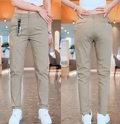 Slim-fit light tan casual pantalones femenino Samoieda with multiple pockets