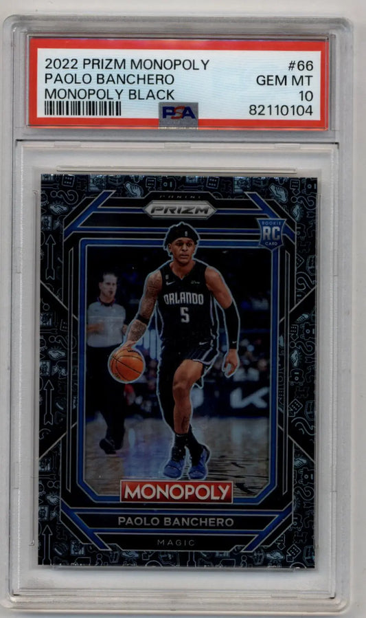 Graded 2022 Prizm Monopoly Black Paolo Banchero basketball card PSA 10 Gem Mint