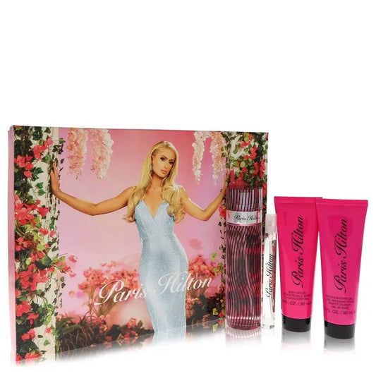 Paris Hilton by Paris Hilton - Gift Set -- 3.4 oz Eau De Parfum Spray + 3 oz Body Lotion + 3 oz Shower Gel +.34 oz Mini