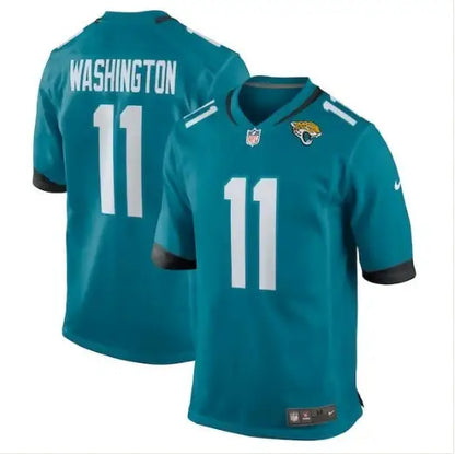Teal Parker Washington Jacksonville Jaguars Nike game jersey with white number 11
