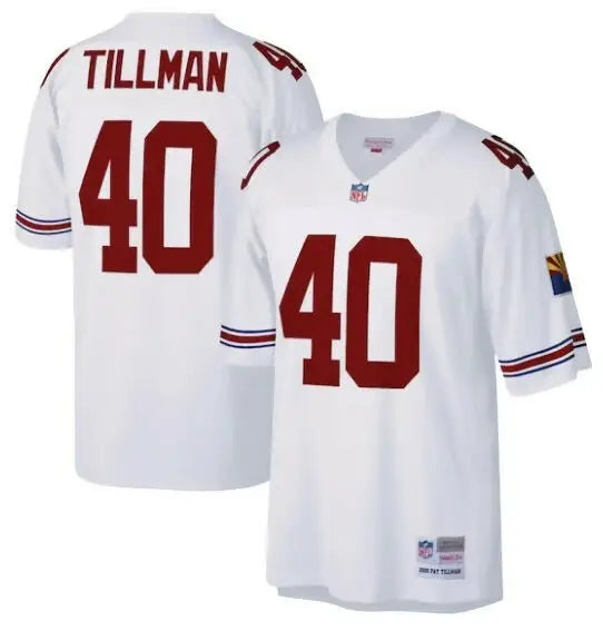 White Pat Tillman Arizona Cardinals legacy replica jersey with TILLMAN and 40 in maroon