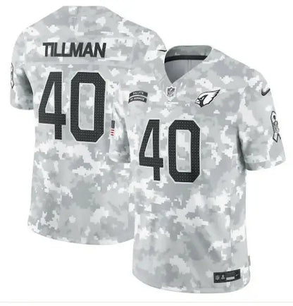 White and gray digital camouflage Arizona Cardinals Pat Tillman jersey with TILLMAN 40