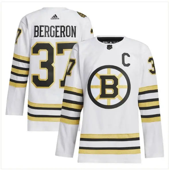 White Patrice Bergeron Boston Bruins adidas Home Primegreen Authentic Player Jersey